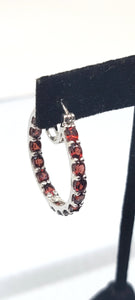 Sterling Gemstone Hoops