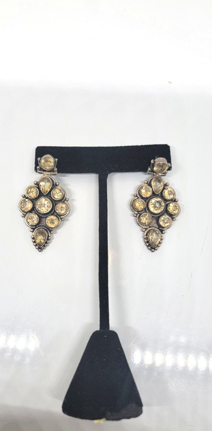 Vintage Sterling and Citrine Earrings