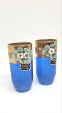 Load image into Gallery viewer, Varzesa Mexico Blue glass hand painted cups
