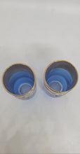 Load image into Gallery viewer, Varzesa Mexico Blue glass hand painted cups
