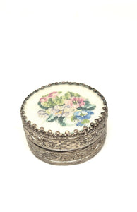 Vintage Needle Point Trinket Box