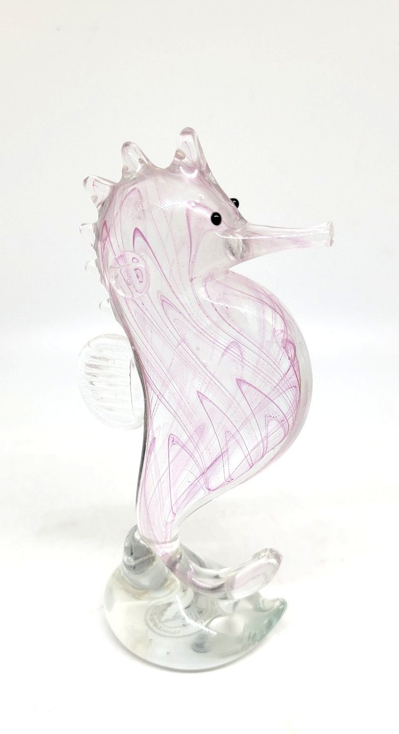 Glass Pink Seahorse,  Glows