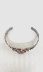 Vintage Navajo Signed Sterling Cuff