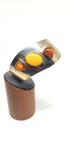 Amber Sterling Designer Cuff