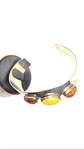 Amber Sterling Designer Cuff