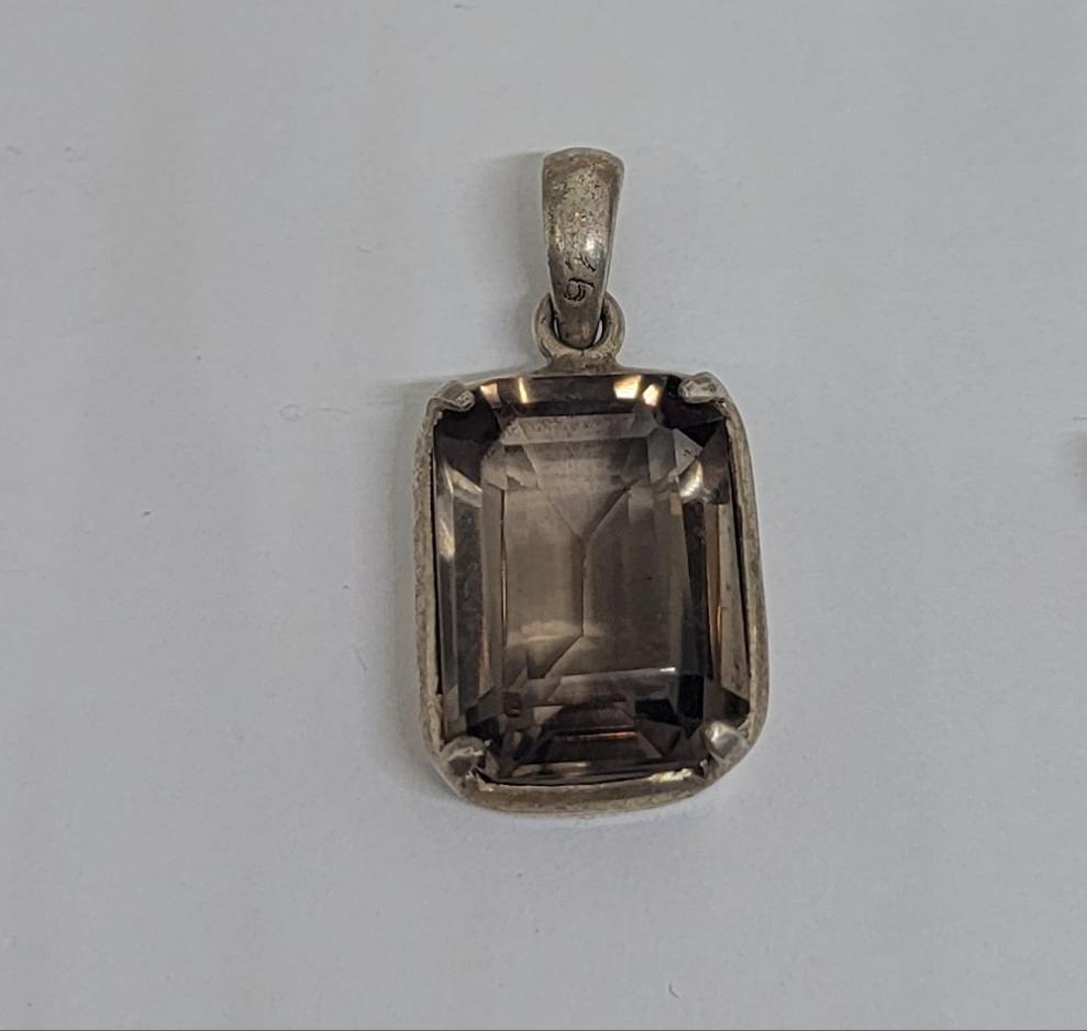 Sterling Smokey Topaz Pendant