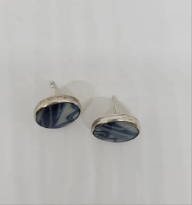 Unique Sterling Porcelain Earrings