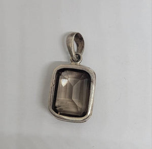 Sterling Smokey Topaz Pendant