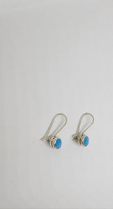 Sterling Blue Opal Earrings