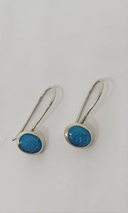 Sterling Blue Opal Earrings