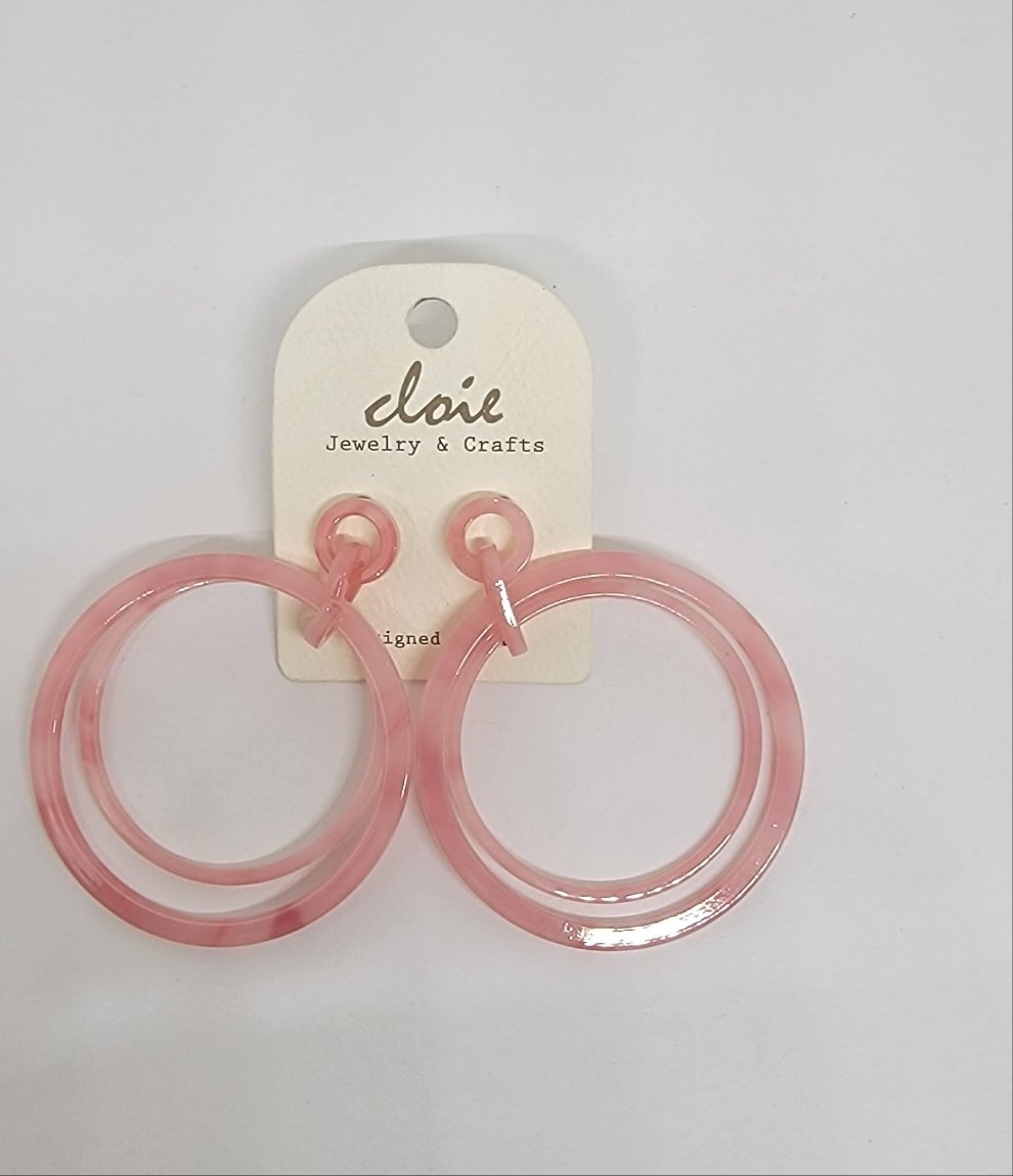 Pink Acrylic Earrings