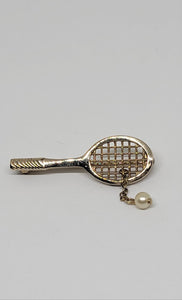 Vintage Avon Tennis Brooch with Real Pearl