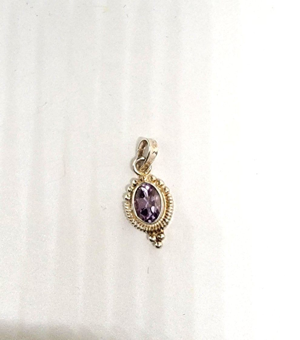 Small Sterling Amethyst Charm/Pendant