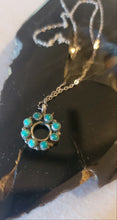 Load image into Gallery viewer, Vintage Sterling Turquoise Donut Necklace
