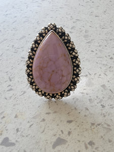 Sterling Purple Jasper Ring