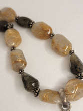 Load image into Gallery viewer, Sterling Labradorite and Rutilated Quartz Necklace
