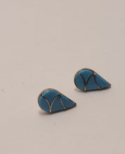 Load image into Gallery viewer, Turquoise Sterling Inlay Earrings
