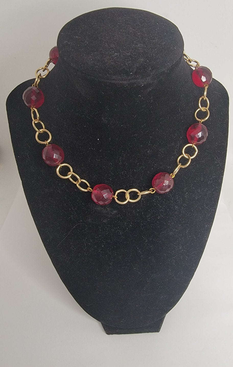 Cranberry Glass Necklace