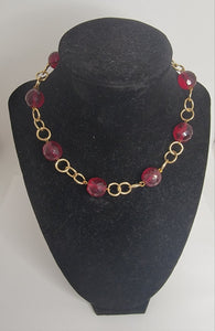 Cranberry Glass Necklace