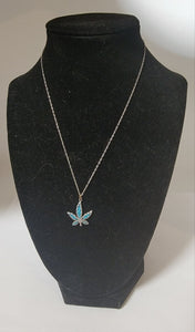 Sterling leaf with Turquoise Chips