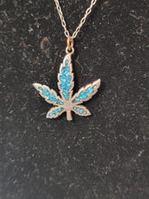 Load image into Gallery viewer, Sterling leaf with Turquoise Chips
