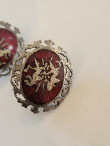 Vintage Siam Sterling Earrings