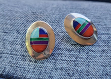 Load image into Gallery viewer, Designer Inlay Stone Earrings
