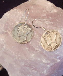 Vintage Dime Earrings