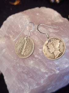 Vintage Dime Earrings