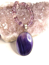 Load image into Gallery viewer, Stone Amethyst and Agate Necklace
