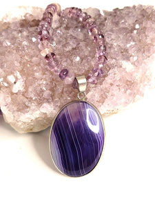 Stone Amethyst and Agate Necklace