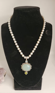 Genuine Pearl with Gemstone Necklace