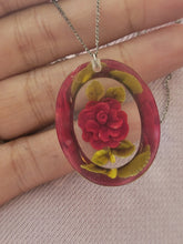 Load image into Gallery viewer, Vintage Lucite Carved Red Flower
