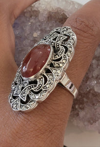 Huge Art Deco Carnelian Ring