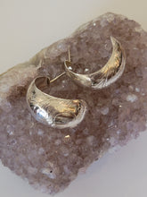 Load image into Gallery viewer, Etched Sterling Hoops
