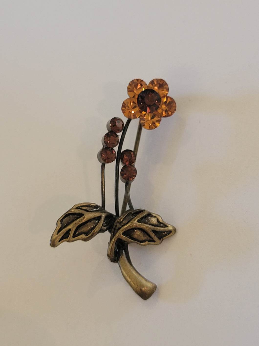 Crystal Flower Brooch