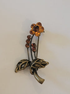 Crystal Flower Brooch