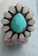 Load image into Gallery viewer, Huge Turquoise and Moonstone Ring
