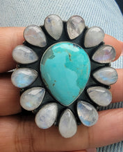 Load image into Gallery viewer, Huge Turquoise and Moonstone Ring
