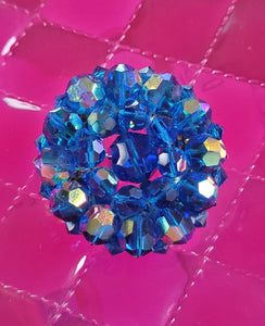 Vintage Blue Crystal Brooch