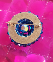 Load image into Gallery viewer, Vintage Blue Crystal Brooch
