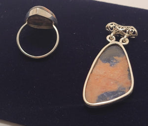 Orange Sodalite Stone Set