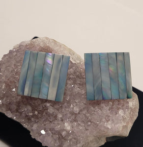 Blue Shell Square Earrings