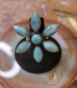 Larimar Flower Ring