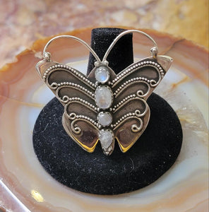 Moonstone Butterfly Ring