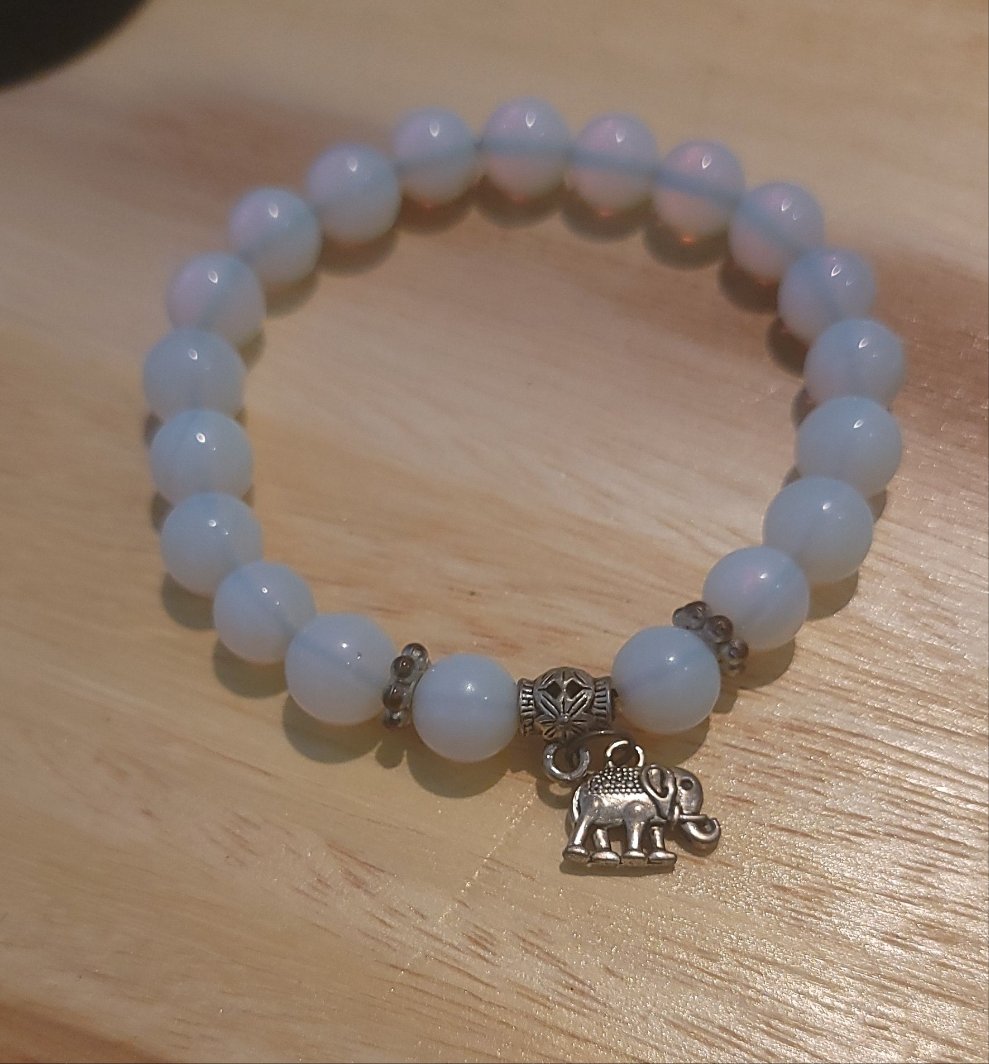 Opalite Stone w Elephant Charm