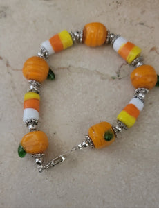 Vintage Glass Pumpkin Bracelet