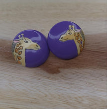 Load image into Gallery viewer, Handpainted Artisan Giraffe Earrings
