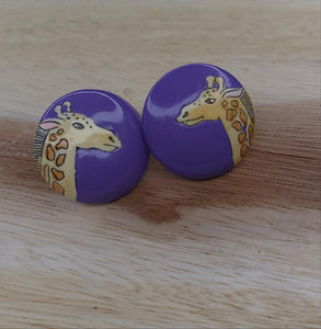 Handpainted Artisan Giraffe Earrings