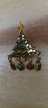 Load image into Gallery viewer, Dangling Presents Tree Brooch
